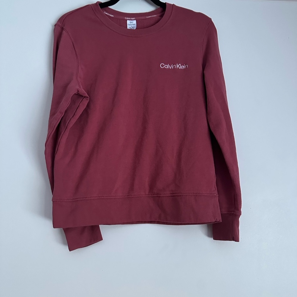 Calvin Klein maroon Crew Neck Sweater